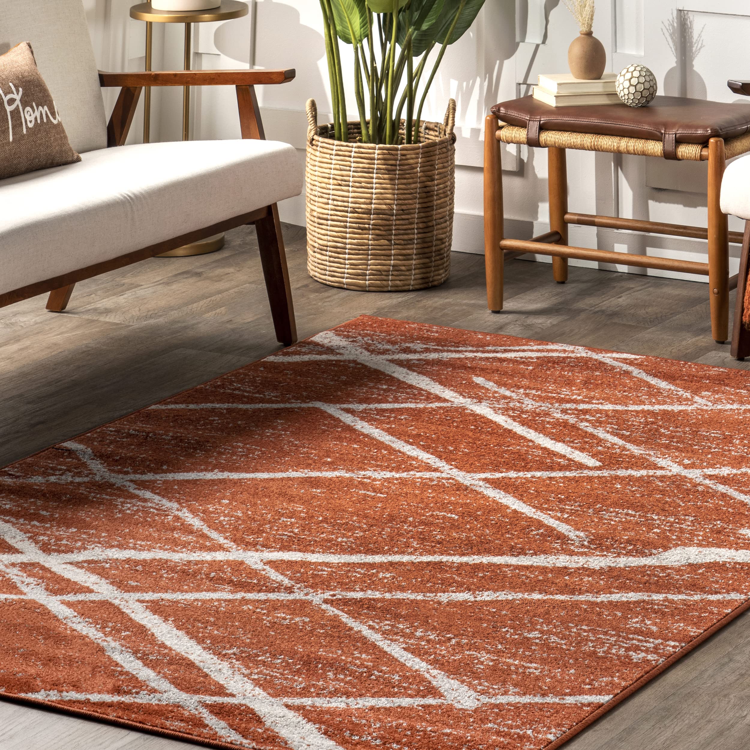 nuLOOM Thigpen Contemporary Area Rug, 5' x 8', Dark Orange