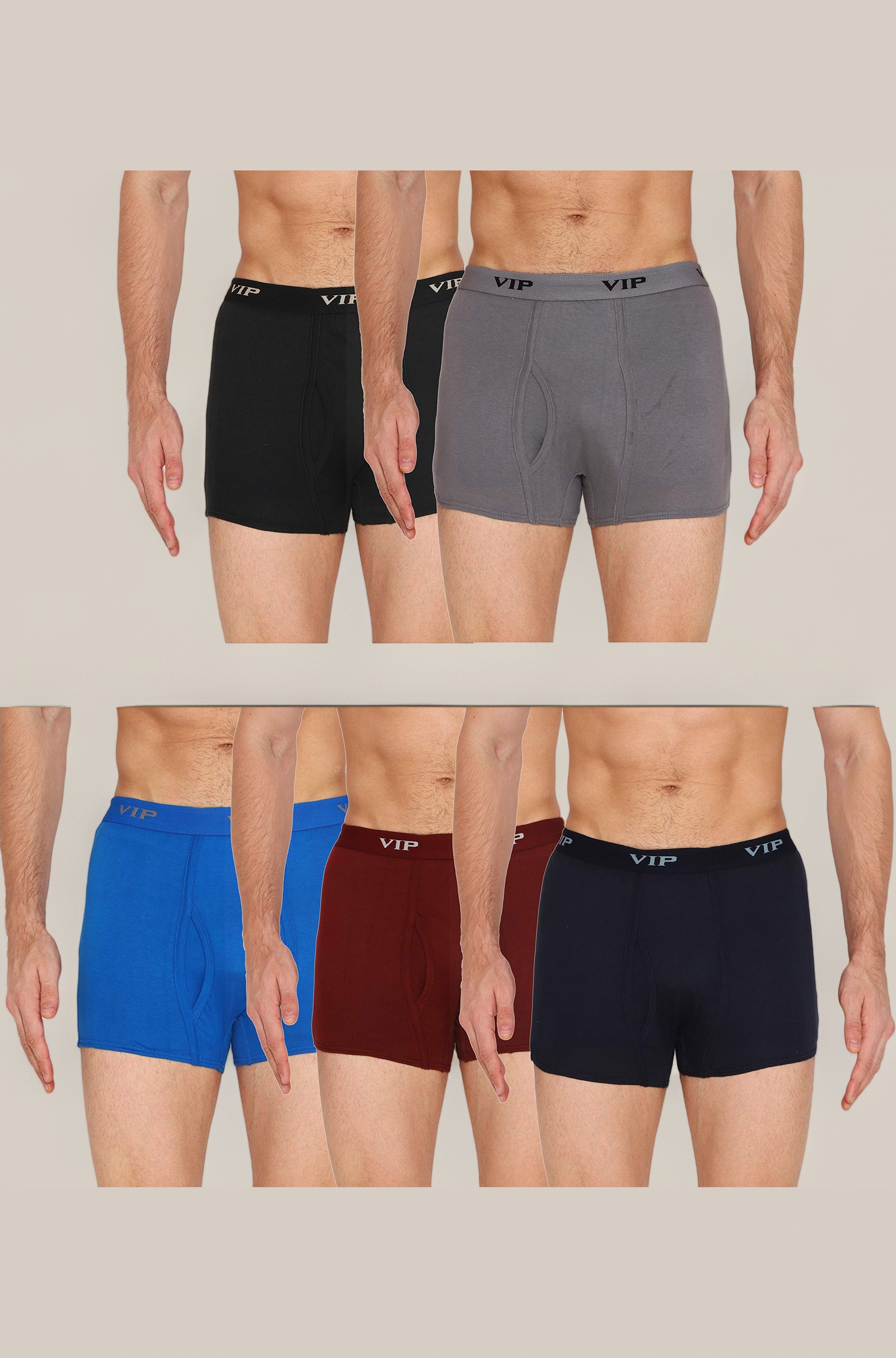 - Punch Men's Cotton Trunks (Assorted Pack of 5)