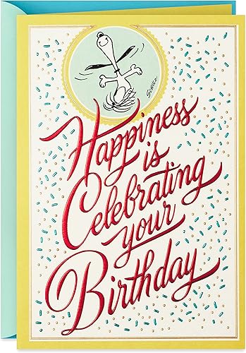 Hallmark Peanuts - Tarjeta de cumpleaños (Snoopy, Happiness) (5RZB2080) disponible en Yaxa Colombia