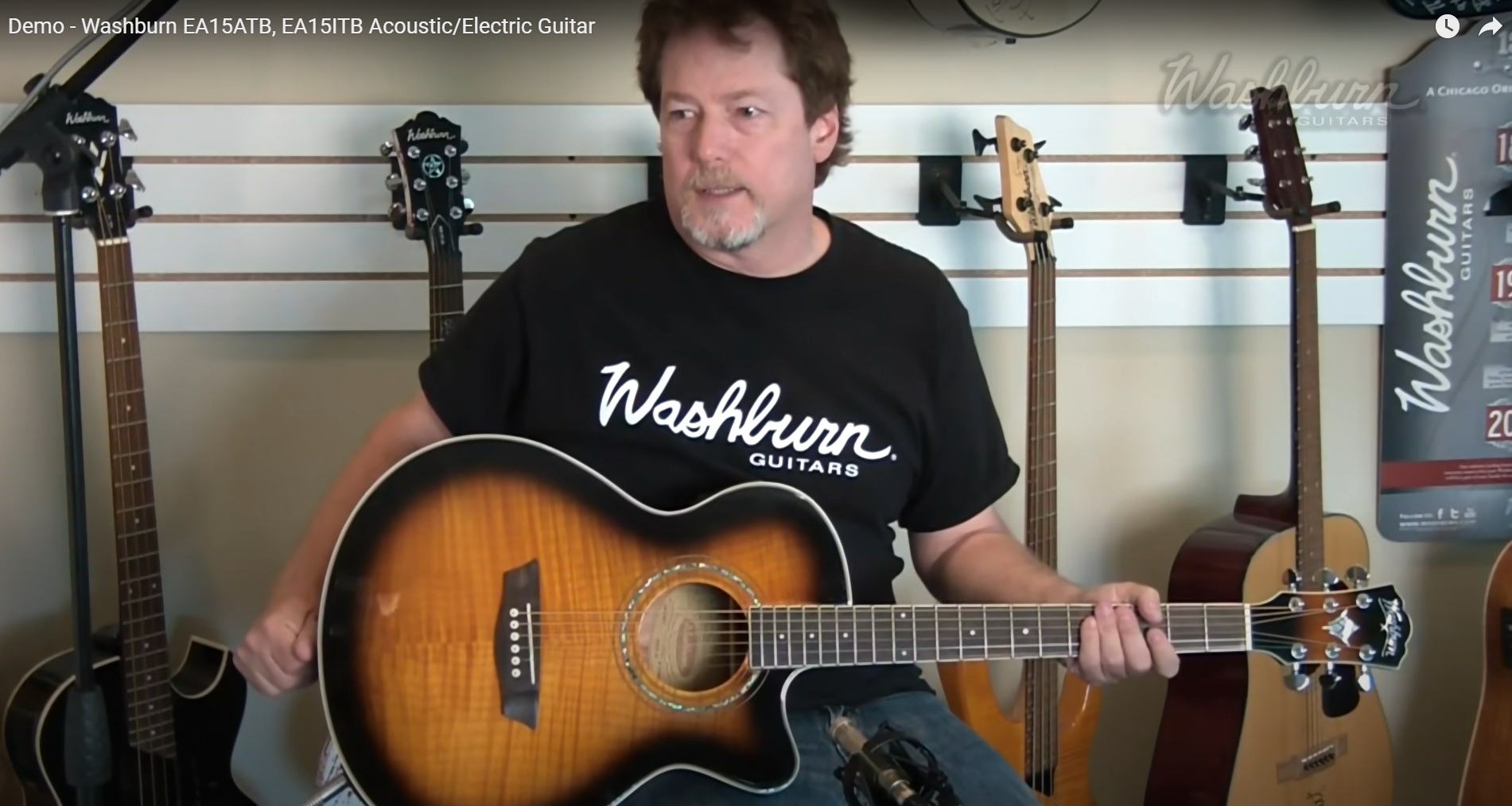 Amazon.com: Washburn Festival EA15 Mini Jumbo Cutaway, Acoustic