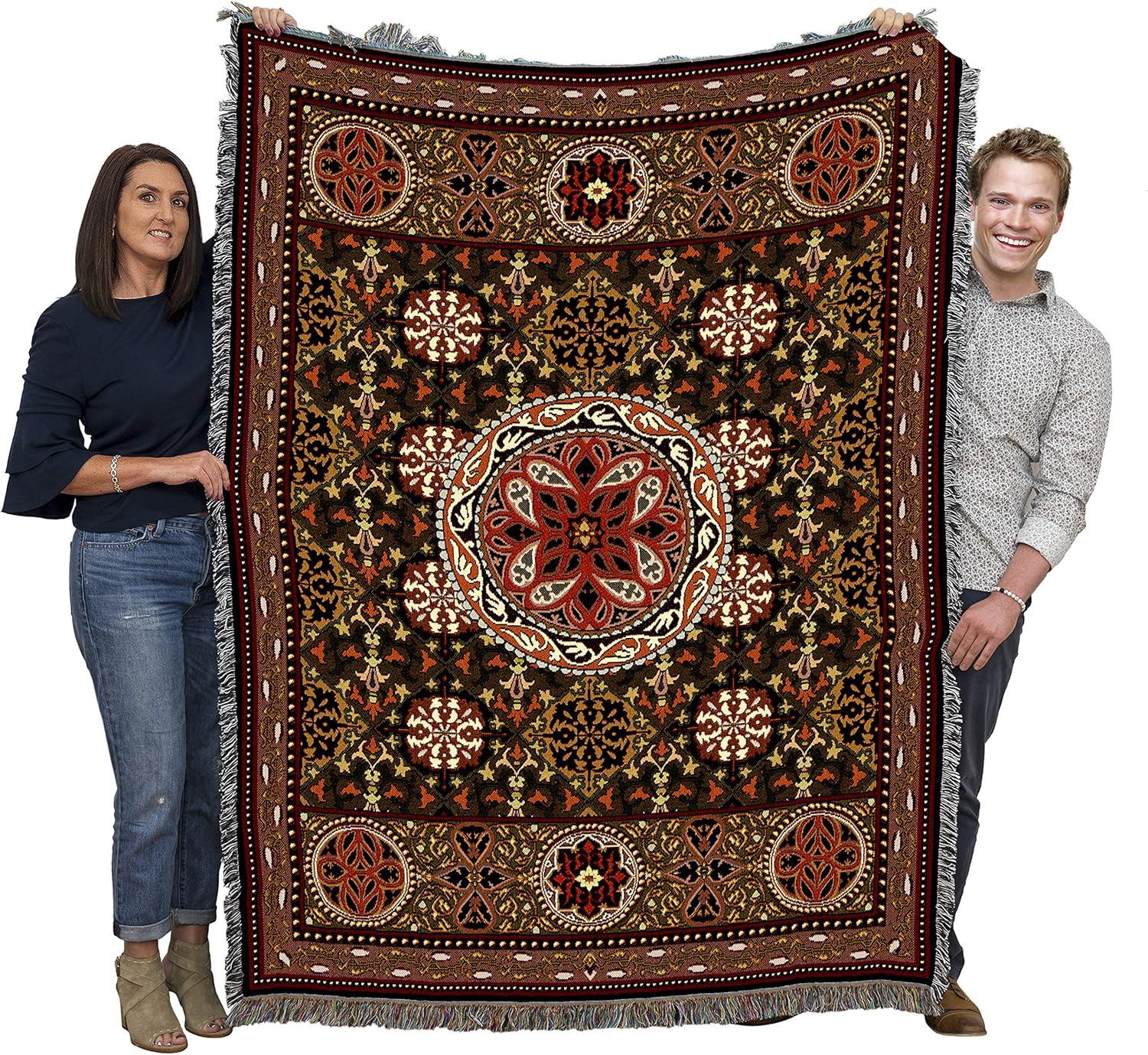 Pure Country Weavers Gothic Medallion Blanket - Patterns Gift Tapestry Throw Woven from Cotton - Made in The USA (72x54)