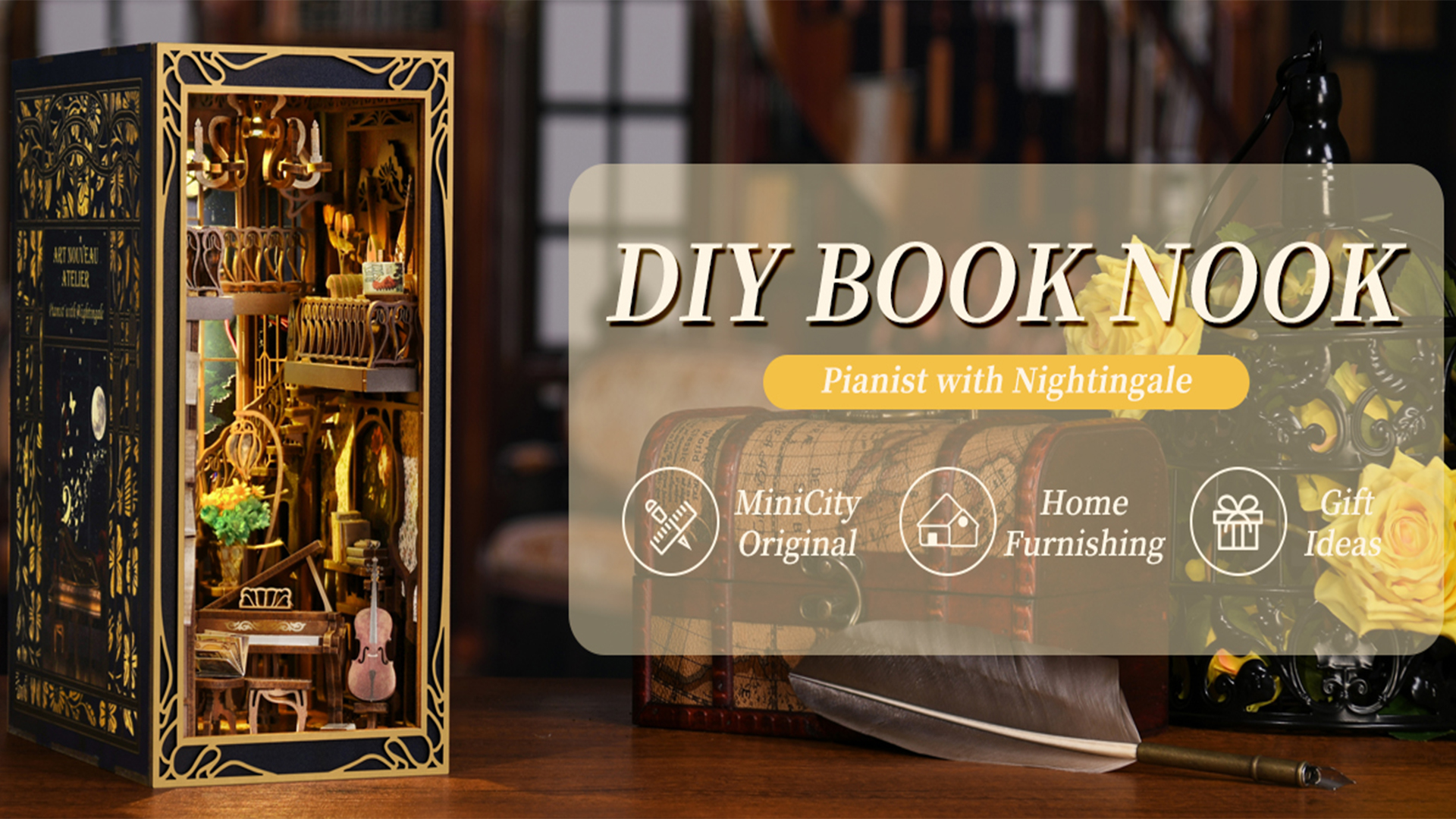 Amazon.com: CCCDF Book Nook Kit, DIY Miniature Dollhouse Booknook