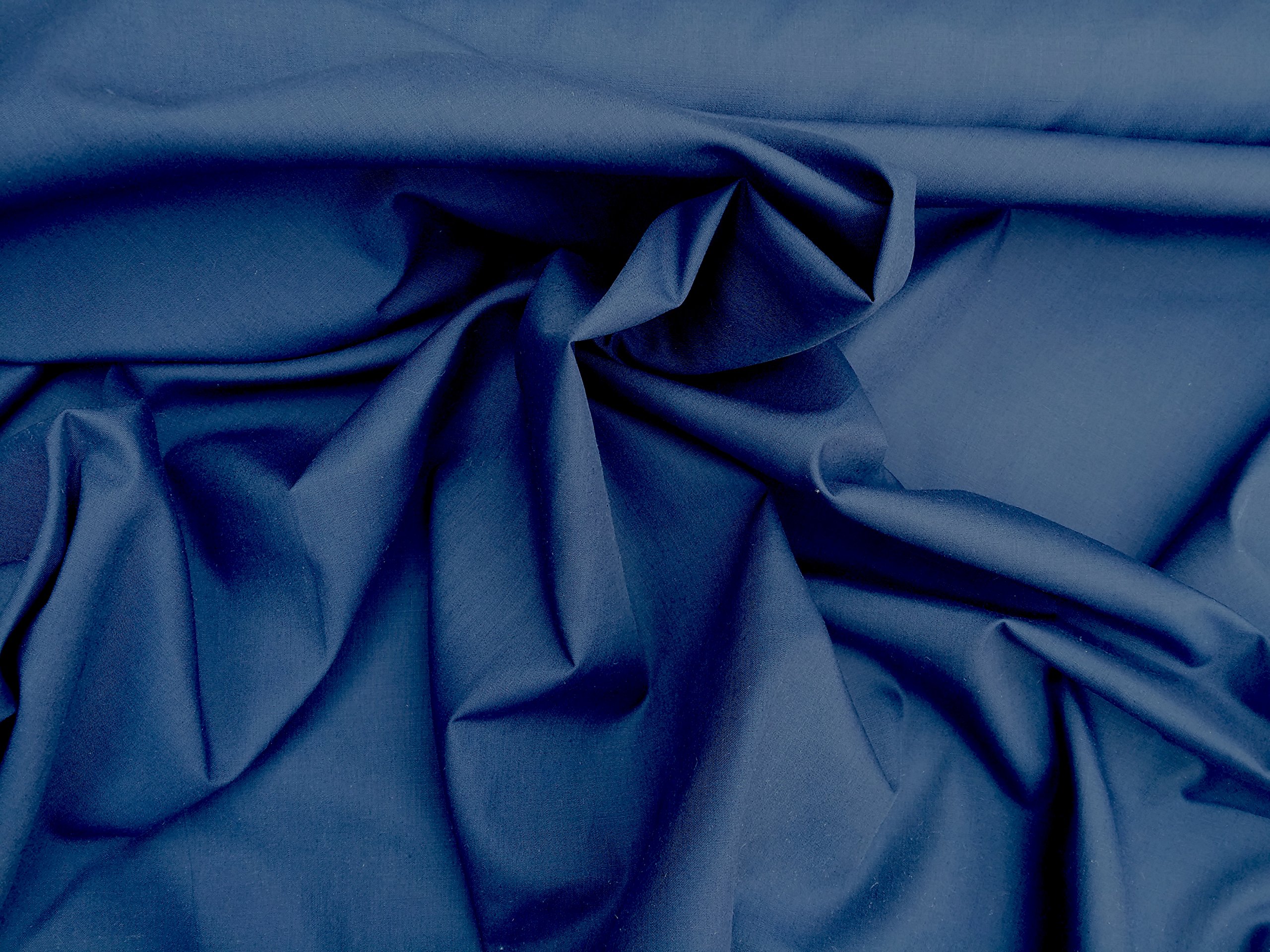 Prestige Fashion Polycotton Fabric Material All Plain Colours - By The Metre 115cm wide (45") (Navy Blue)