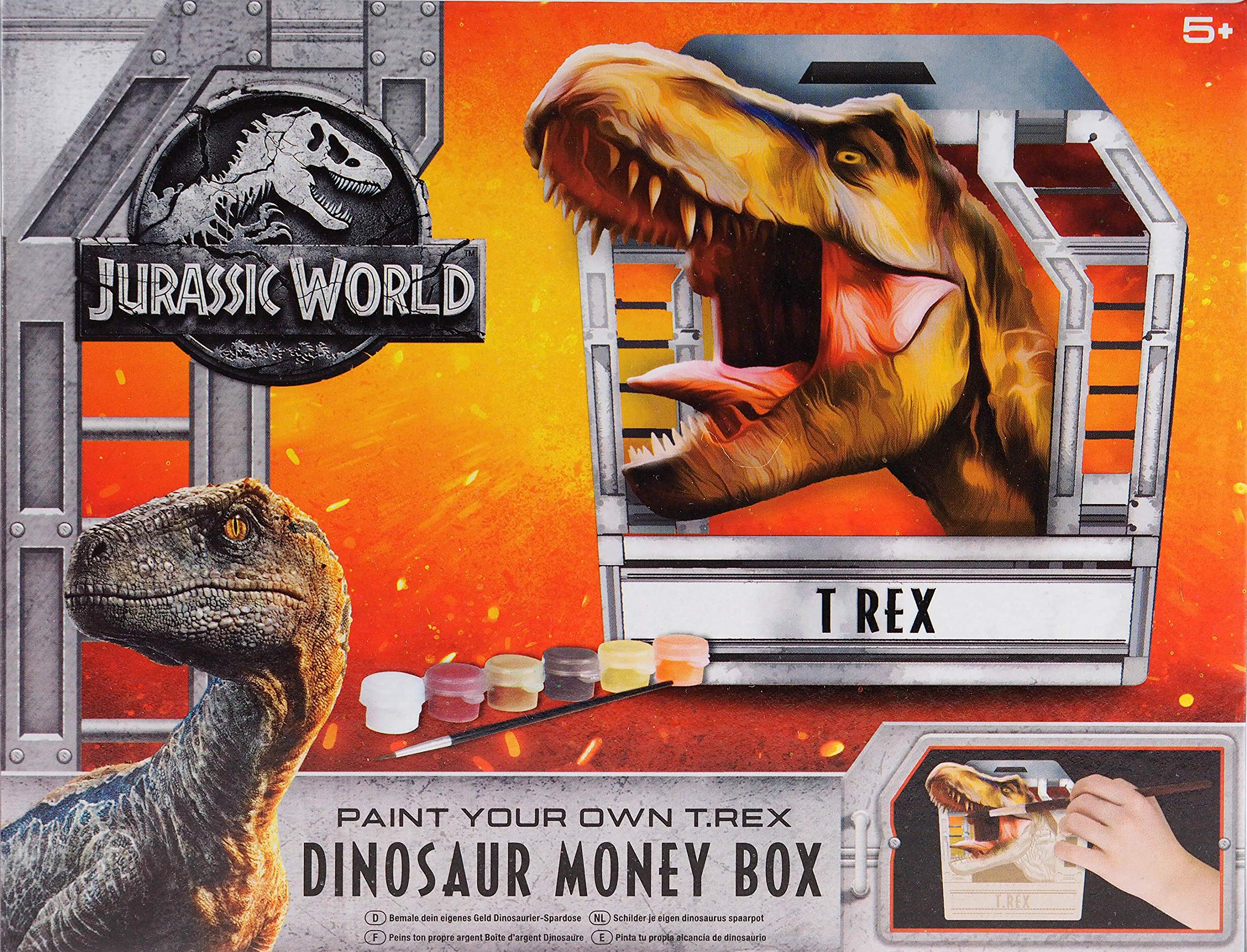 Buy Jurassic World Paint Your Own TREX Dinosaur Money Box Childrens Kids Piggy Bank Creative