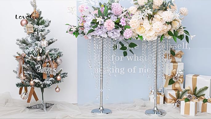 リビングストーン、花束、癒し系作品275/44高級額付き、さし箱付き Amazon.com: 21.6in Bead Crystal Flower Arrangement Stand