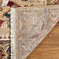 Vista 7 de SAFAVIEH Kashan Collection - Alfombra de pasillo, 2 pies 6 pulgadas x 8 pies, color beige y gris topo, diseño oriental tradicional, no desprende