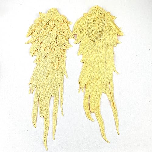 Miniatura 25 de Heyiwell 1 par de apliques de encaje de alas de ángel para coser para bodas, ropa de vestir, jeans, accesorio de bricolaje, caramelo grande