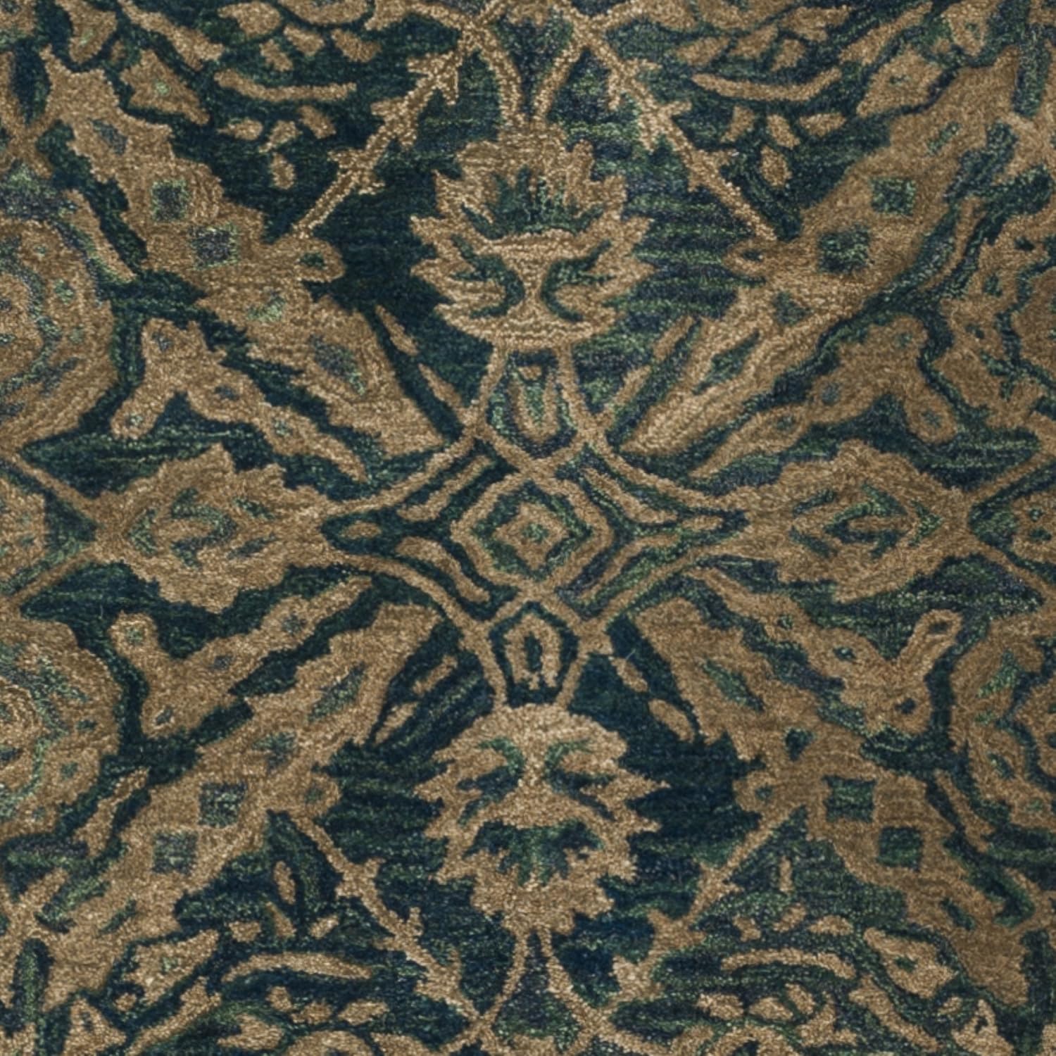 Navy and Ivory Tufted Handmade Wool 9' x 12' Area Rug