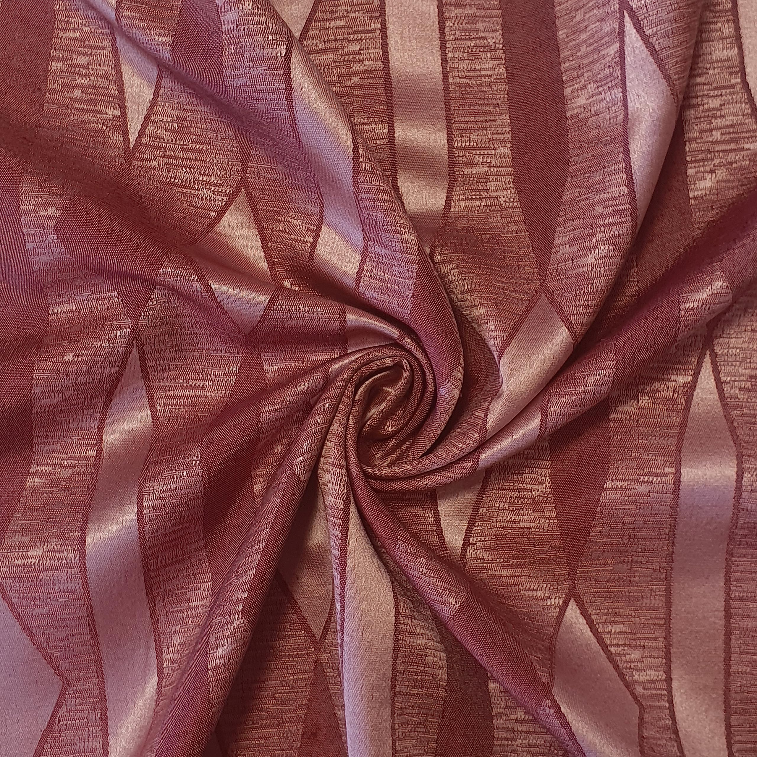 58"/150cm Wide Plain Poly Silk Satin Fabric (Available in 20+ Colours & Various Lengths) (Mauve Geometric, 5 Meter) — image 1