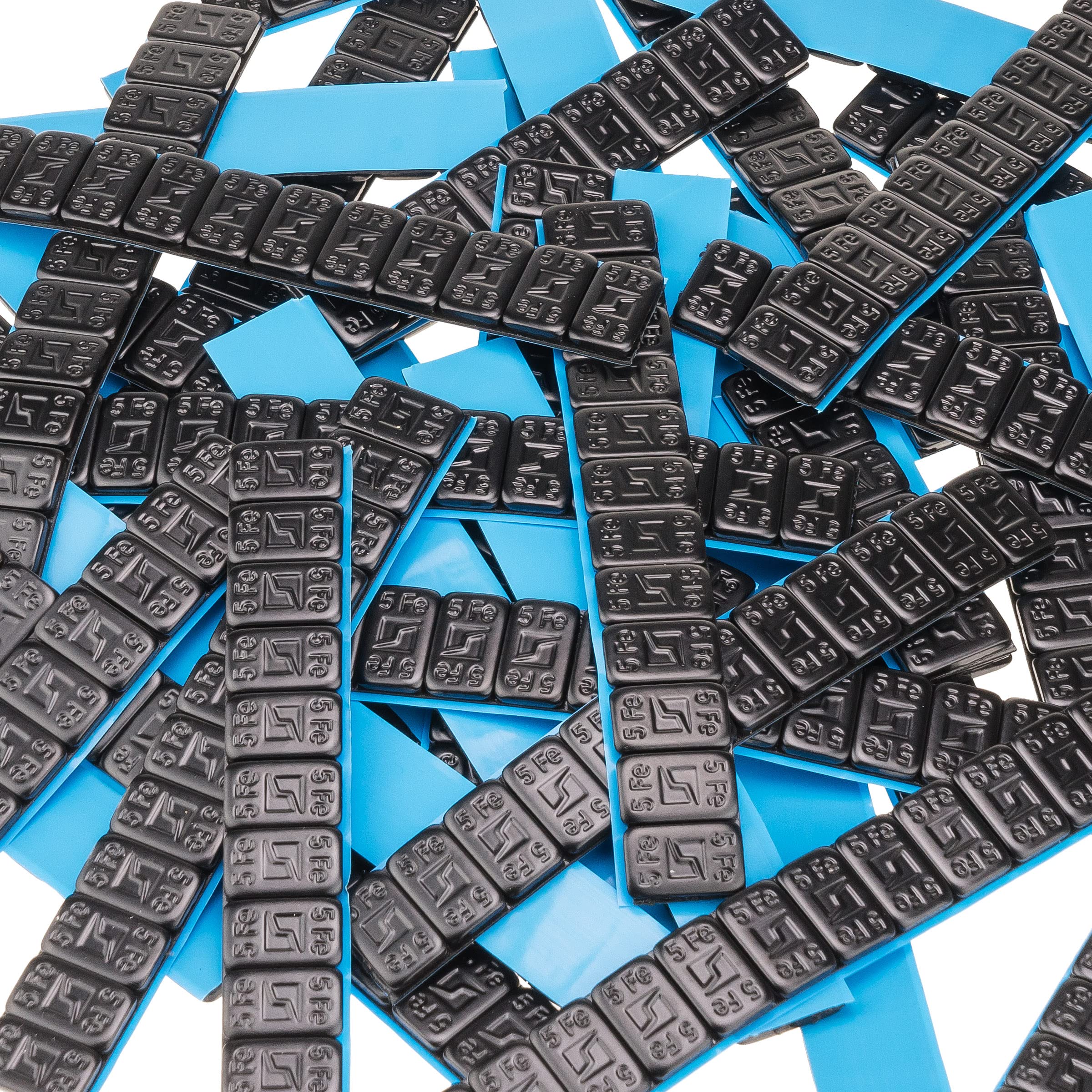 Stix Klebegewichte Rounded Slim Auswuchtgewichte 1200 Stück 5g 100 Streifen à 60g schwarz pulverbeschichtet verzinkt 3,5mm für Alufelgen 6KG