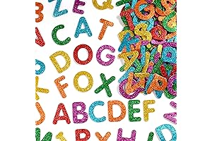 READY 2 LEARN Glitter Foam Stickers - Alphabet - Pack of 156 Letters