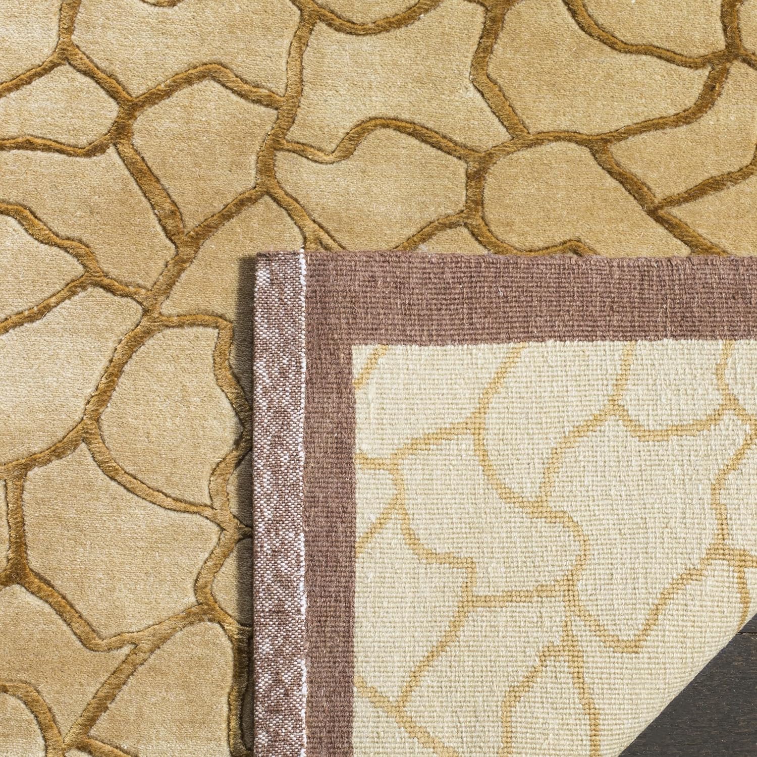 Hand-Knotted Multicolor Wool and Silk Geometric Rug, 10' x 14'