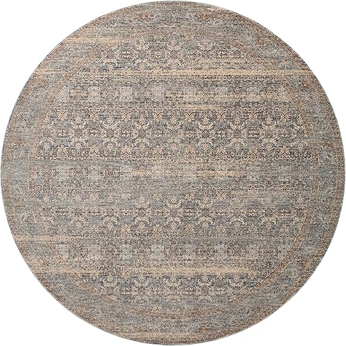 Miniatura 8 de Loloi Angela Rose x Loloi Blake Collection BLA-02 - Alfombra de muestra de 18 x 18 pulgadas, diseño cuadrado océanomoca