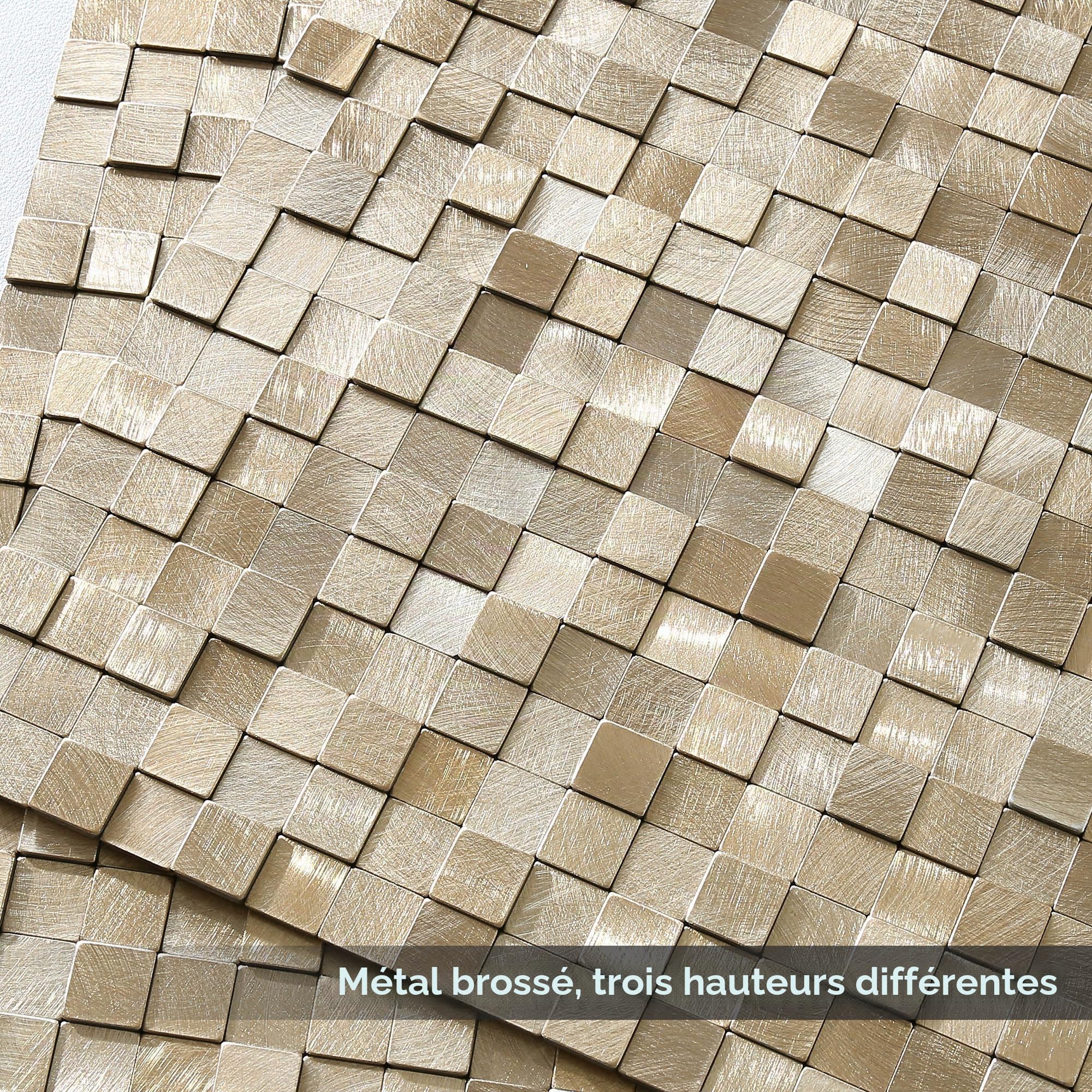 BeNice 3d Carreaux Adhésif Mosaïque Cuisine Carrelage Or 8pièces