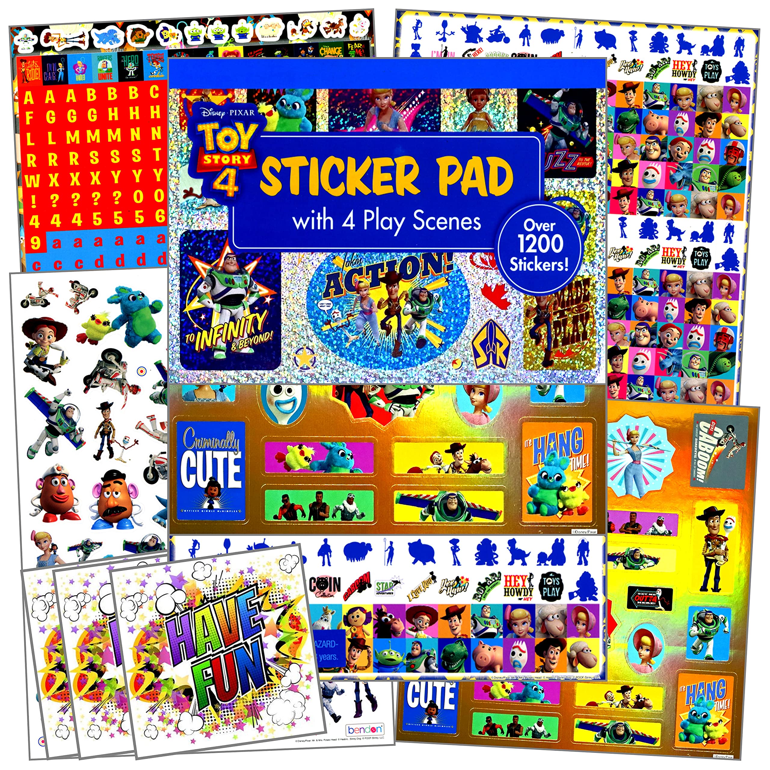 Stickers for Kids - 4 Sheets of Stickers Bundle Includes 3 Specialty Separately Licensed GWW Reward Stickers (Toy Story Stickers)