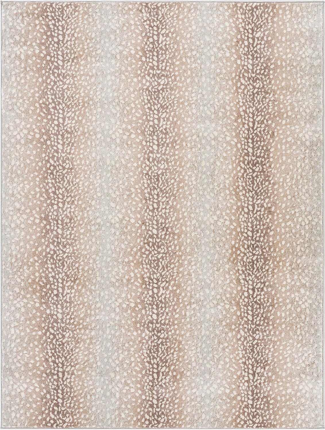 Livabliss Area Rugs - 9x12 Pablo Modern Antelope Print Tan Gray Rug for Living Room Bedroom - Large Animal Theme Non-Shedding Stain Resistant Carpet for Kitchen, Home Office (9' x 12'3")