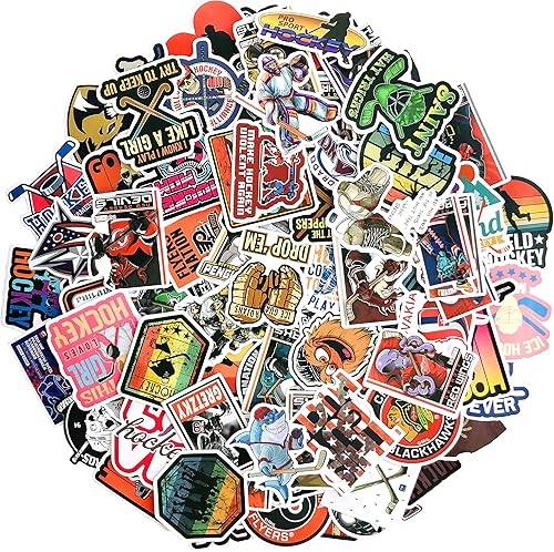 100 calcomanías de hockey perfectas para botellas de agua, tazas, laptop, guitarra, automóvil, motocicleta, bicicleta, patineta, caja de equipaje