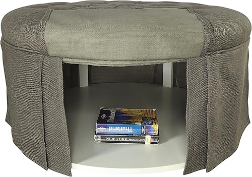 Miniatura 4 de HOMES: Inside + Out Cyrus - Otomano redondo de transición gris