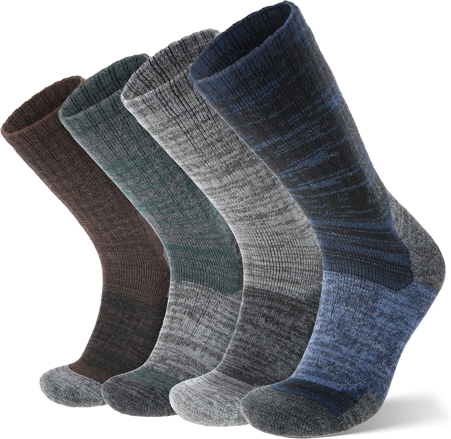 ANTSANG Merino Wool Hiking Socks, Full Cushion Thick Thermal Crew Socks for Men and Women, 4 Pairs ANTSANG Merino Wool Hiking Socks, Full Cushion Thick Thermal Crew Socks for Men and Women, 4 Pairs