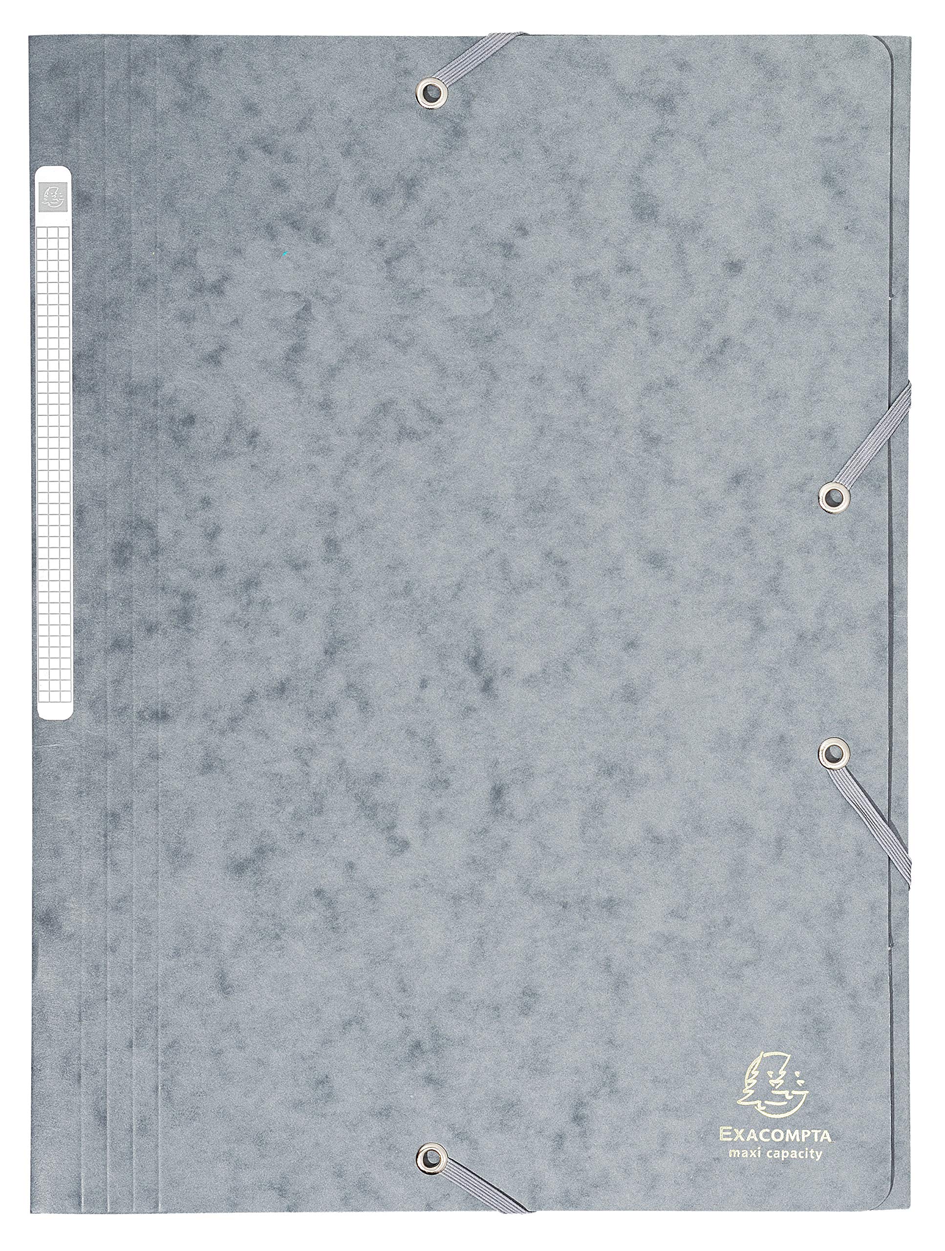 Exacompta 25 Chemises à Élastiques Maxi Capacity 24x32 cm A4 Gris