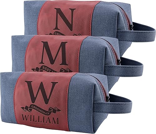 Amazing Items Regalos personalizados para padrinos de boda, bolsas de aseo personalizadas para hombres, regalos de padrino de boda