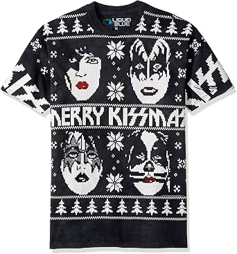 Liquid Blue Mens Kiss Merry Kissmas Tie Dye Short Sleeve T-shirtT-Shirt