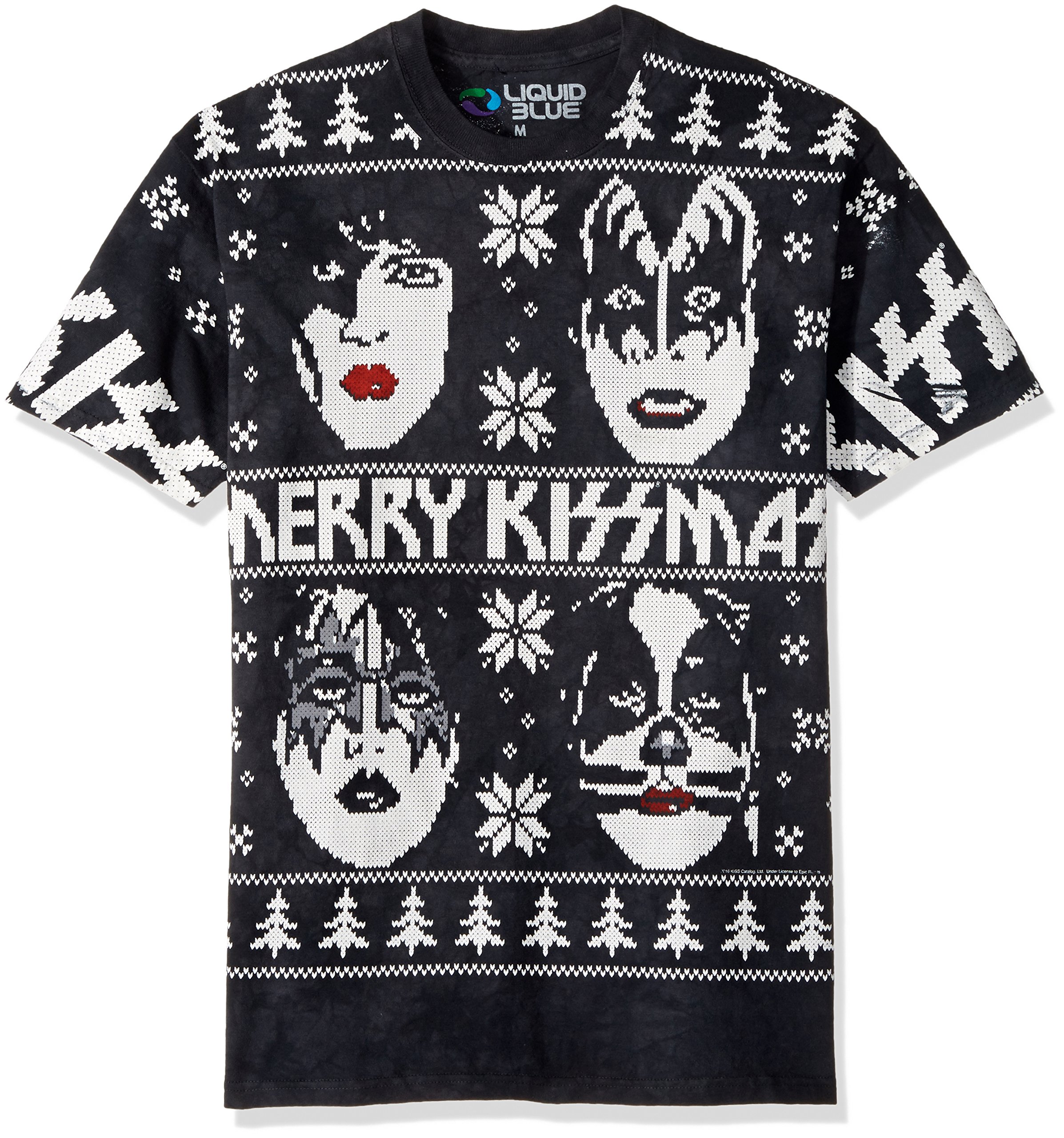 Liquid Blue Men's Kiss Merry Kissmas Tie Dye Short Sleeve T-shirt T-Shirt