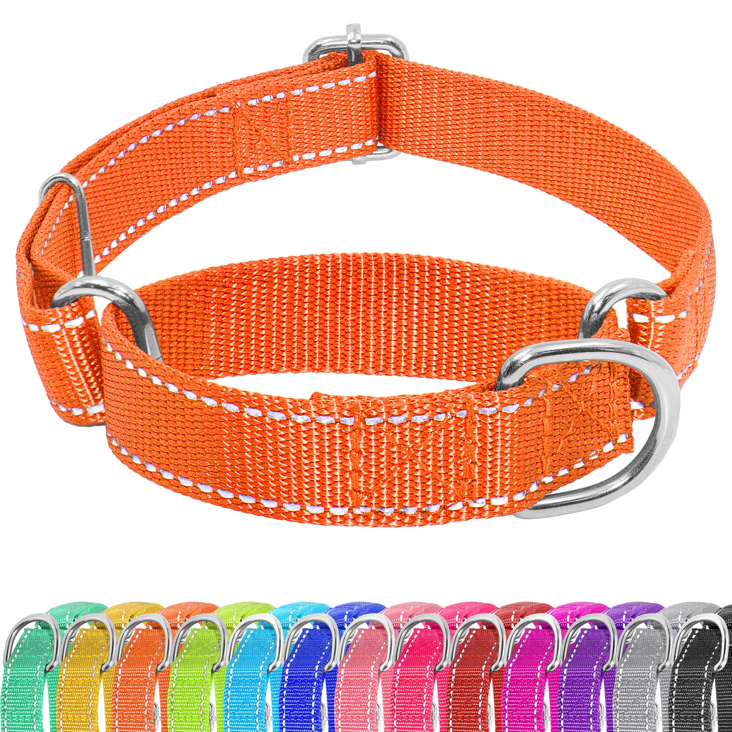 Seyezo Martingale Dog Collar, Slip Martingale Collar for Dogs with No Buckle, Reflective Pet Trainning Collar for Small Medium Large Dog, Adjustable