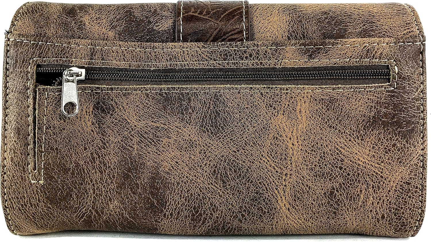 Zelris Western Country Floral Buckle Crossbody Trifold Fold Wallet - Image 4