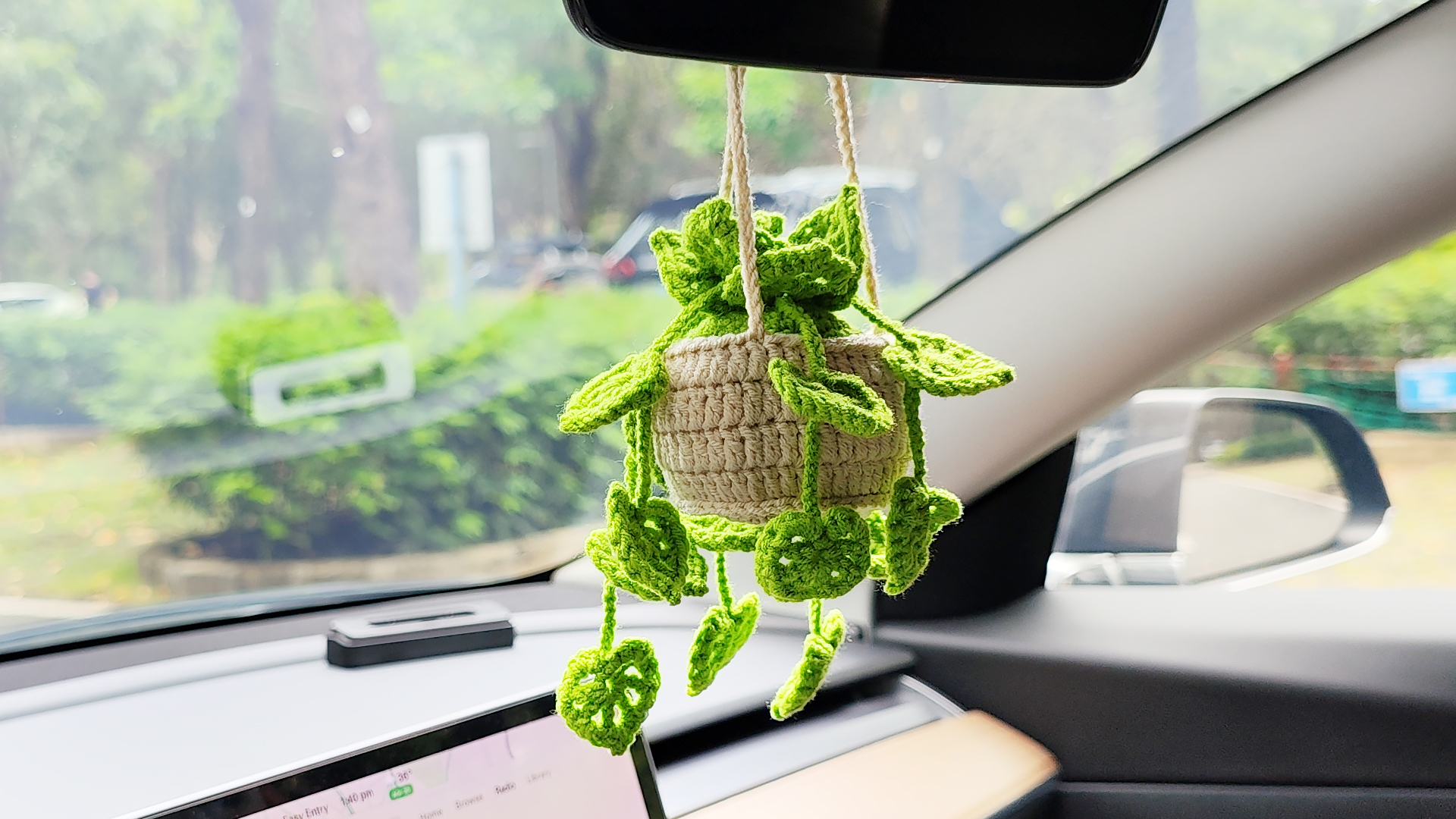 Amazon.com: HFZRZFH Boho Crochet Plant Hanging Basket for Car Rear