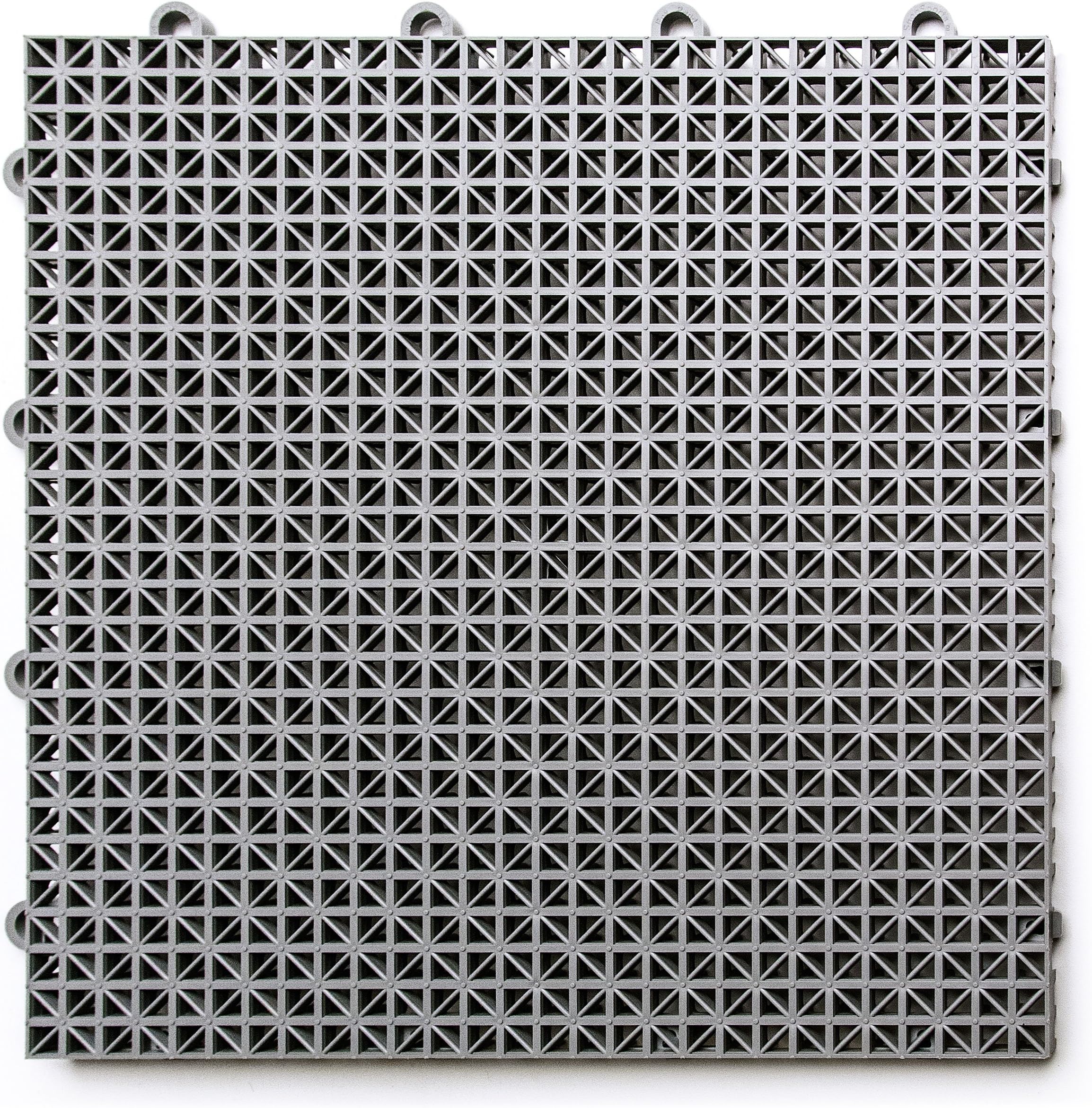 Big Floors DuraGrid Outdoor Modular Deck Tiles, Interlocking, Slip-Resistant, Self-Draining, Durable Plastic Flooring, Easy Install, UV & Water Resistant, Made in USA, 40 Pack, Gray