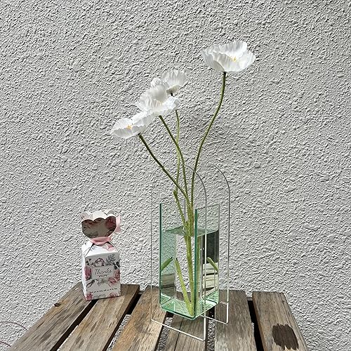 Miniatura 9 de Florero de acrílico, soporte para brochas de maquillaje, elegante y moderno florero floral contemporáneo para decoración del hogar, centros de mesa,
