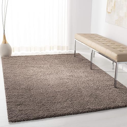 Safavieh August Shag Collection AUG900A - Alfombra moderna o contemporánea de peluche, 10 pies x 14 pies, Polipropileno, Marrón topo disponible en Yaxa Peru