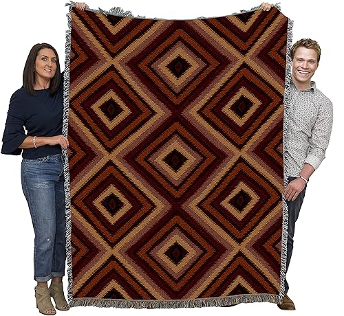 Miniatura 10 de Pure Country Weavers Manta de pata de gallo Terra  Patrones de regalo tejido de algodón  Fabricado en los Estados Unidos (72 x 54 pulgadas)