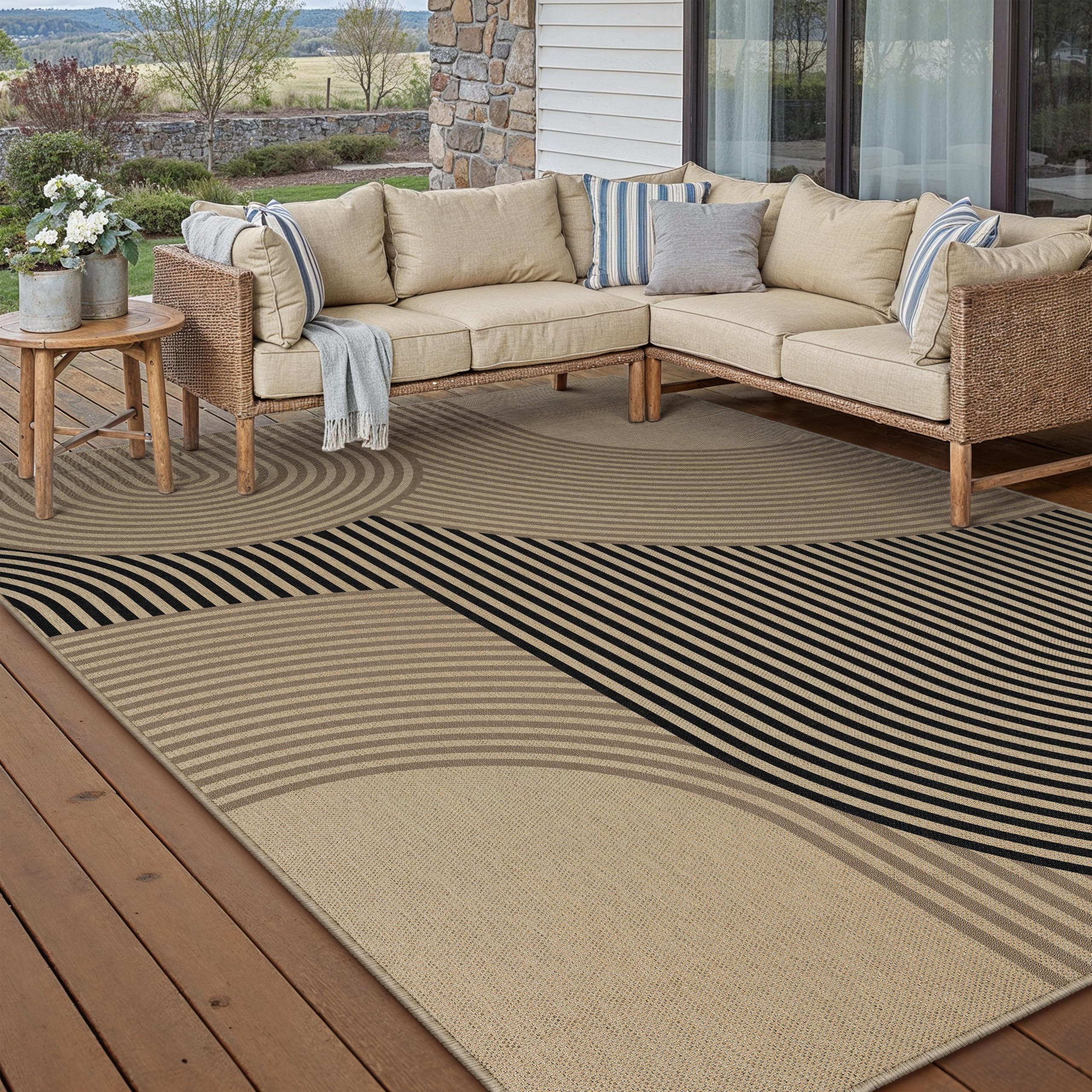 PureCozy Teppich Wohnzimmer Moderne Groß Carpet Bettvorleger Schlafzimmer Esszimmer BüRo Kurzflor Rug Geometrisches