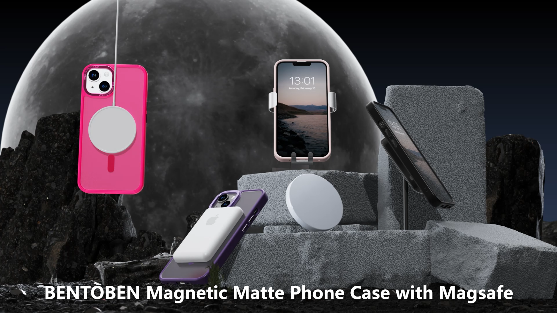 BENTOBEN Custodia MagSafe Per IPhone 13 Pro Max 6.7 Pollici, Trasparente Opaco Con Mandala Nero, Antigiallo E Antiurto - copertina