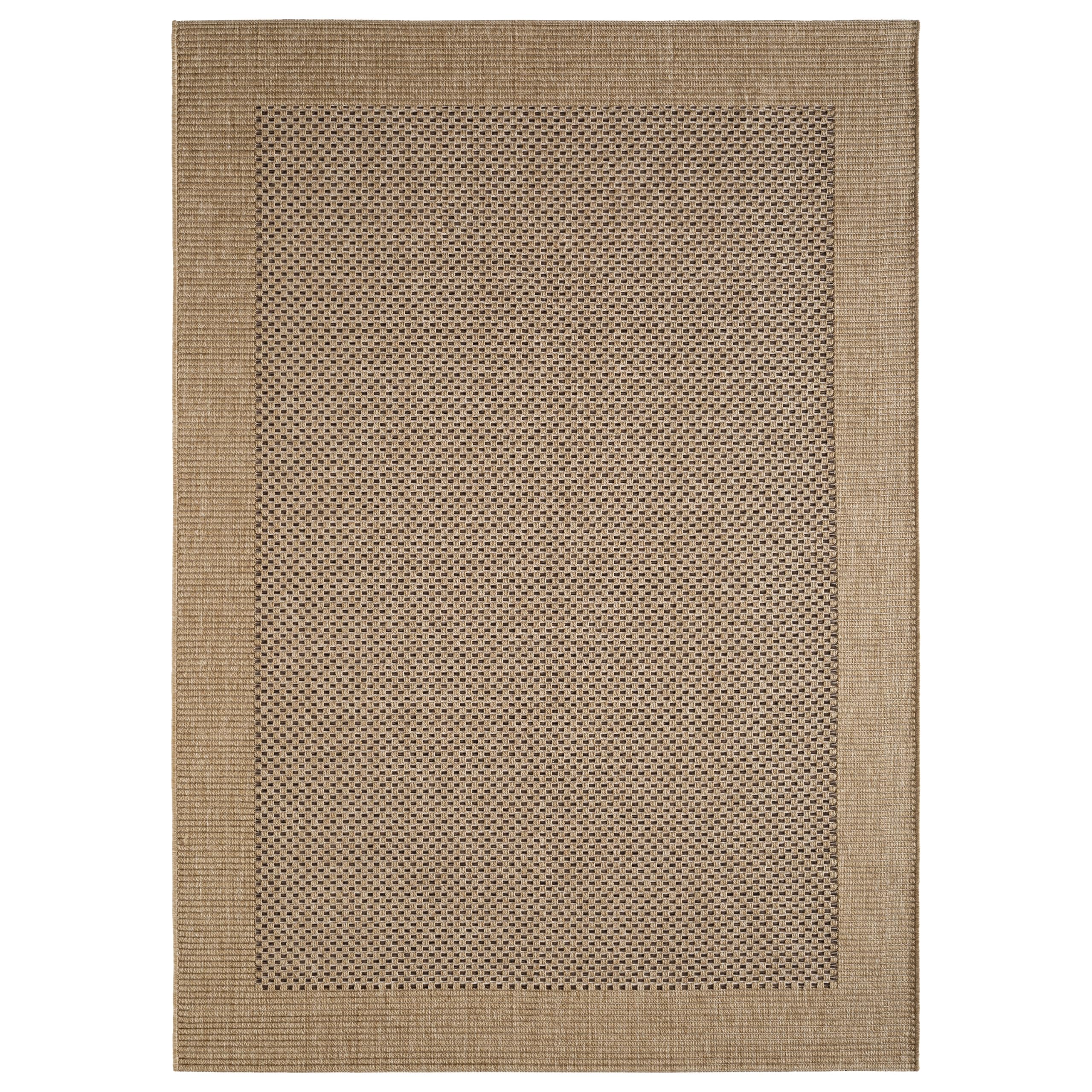 Paco Home Tappeto Per Esterno Terrazzo Balcone Tappeto Cucina Bordura Sisal Monocolore Beige, Dimensione:160x230 cm