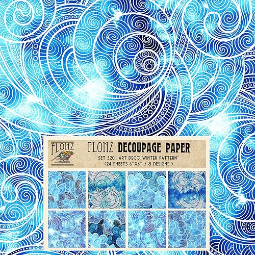 Miniatura 4 de Decoupage - Paquete de papel (24 hojas de 6 x 6 pulgadas), bosque de cuentos de hadas de invierno, papel de patrón estilo vintage para decoupage,