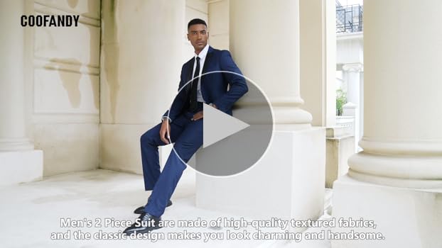 【新品】SISANDI size2（M）SET COOFANDY Mens 2 Piece Suit Slim Fit 2 Button Formal Jacket