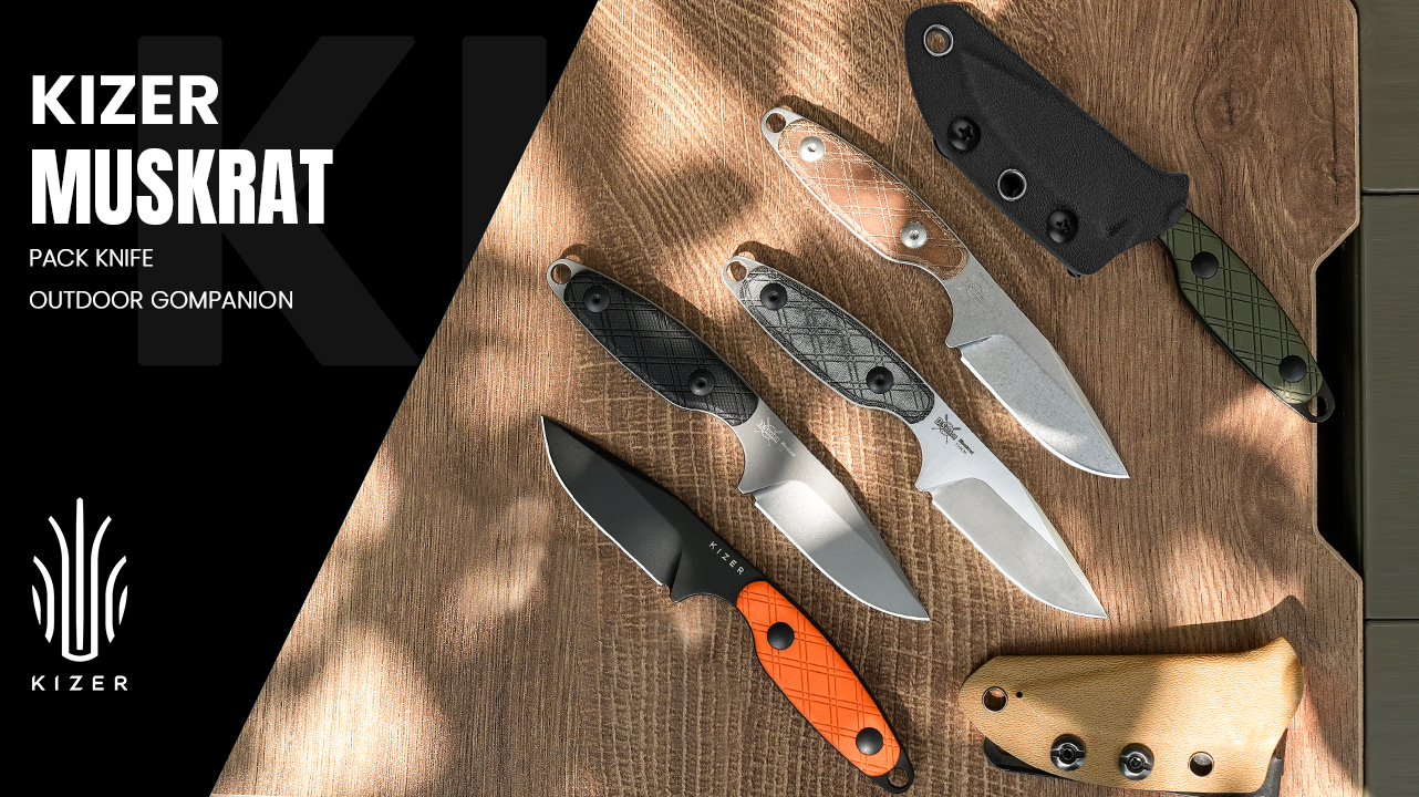 Amazon.com : Kizer Muskrat Fixed Blade Knife, 3.15 In D2 Neck