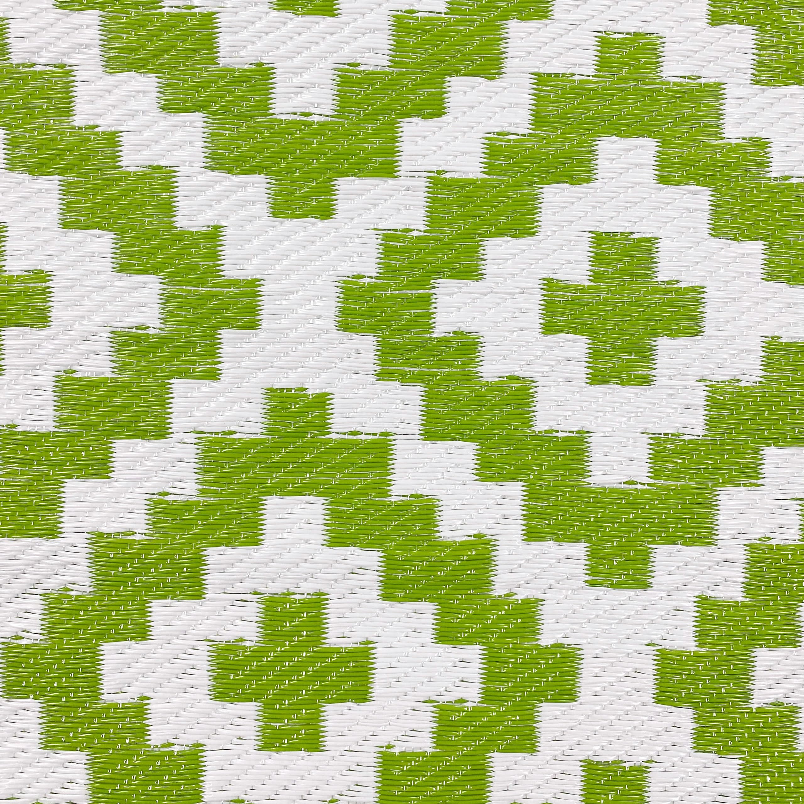 CARPETIA Tapis d'extérieur résistant aux intempéries, Plastique, Tapis d'auvent de Camping, Tapis de Jardin, Tapis de Balcon, Tapis Long, Motif en Losange, Vert Blanc 90 x 300 cm