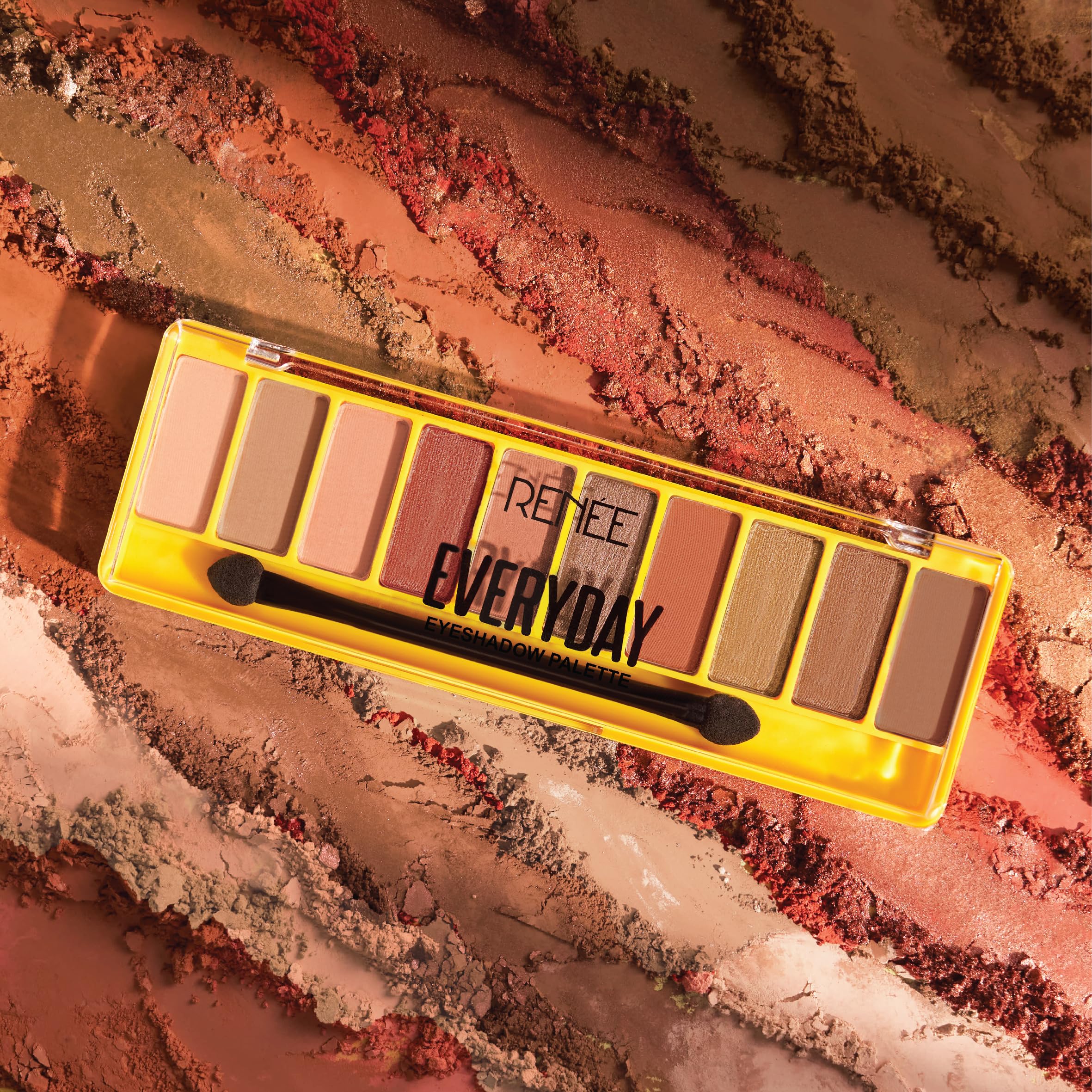 RENEE Everyday Eyeshadow - Nude, Long Lasting & Non-Creasing, Easy-To-Blend, Highly Pigmented with Satiny Texture, Enriched with Vitamin C & Hyaluronic Acid & SPF 30, Skincare Infused Makeup, 15 Gm