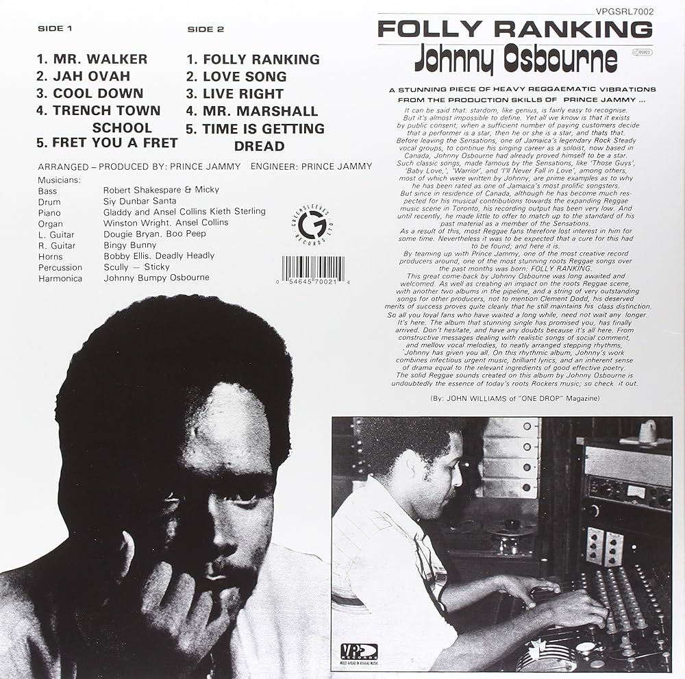 米LP Johnny Osbourne Folly Ranking VPGS7002 VP US /00230 Johnny Osbourne – Folly Ranking – Vinyl (LP, Album, Reissue