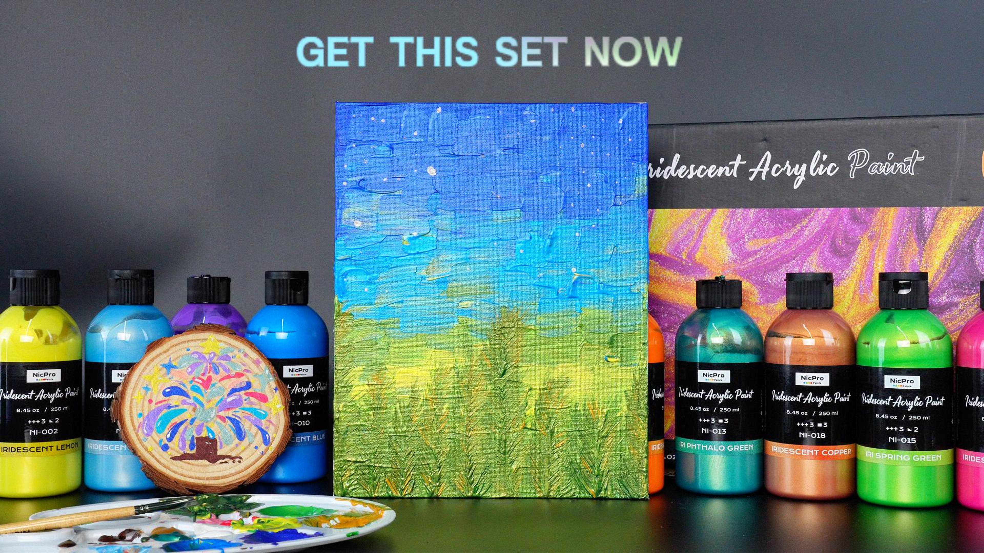 Morfo. Acrílic paint Amazon.com: Nicpro 20 Colors Iridescent Acrylic Paint, 8.45