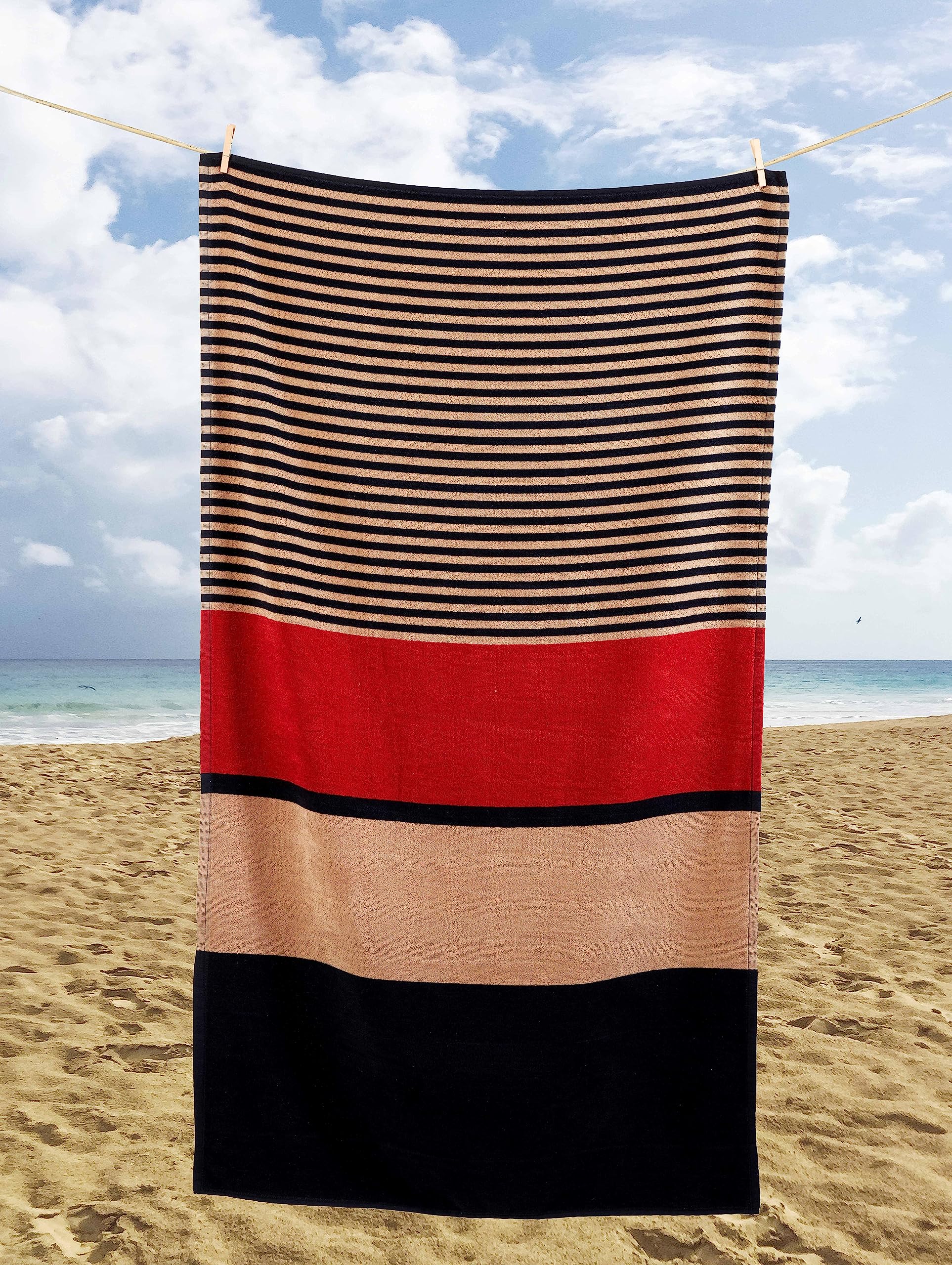 Rapport Home Ultra Absorbent Hugo Beach Towel - Art Deco Beach Towel
