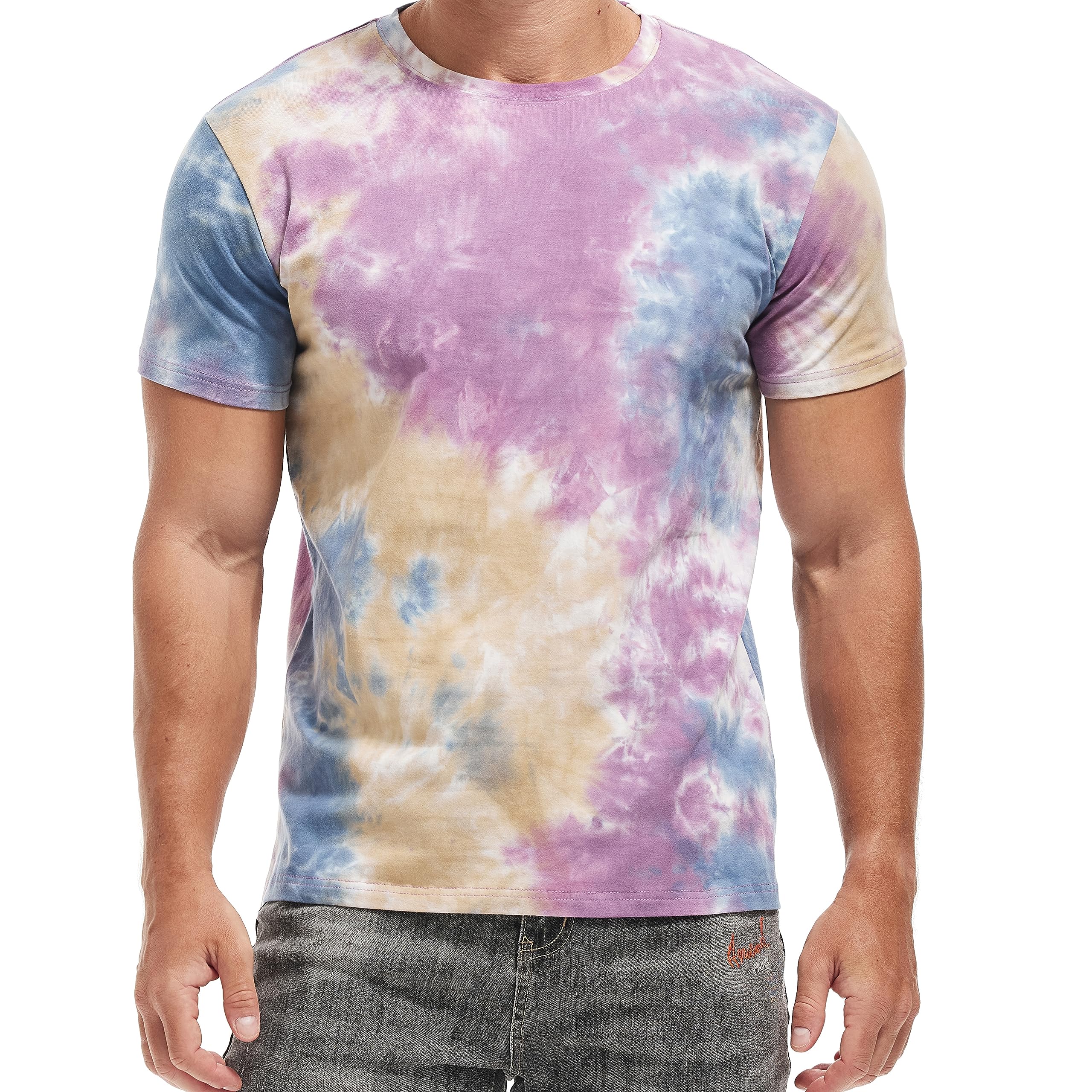 RONOMO Herren T-Shirt 95% Baumwolle 5% Spandex, Mikroelastik, Hautfreundlich