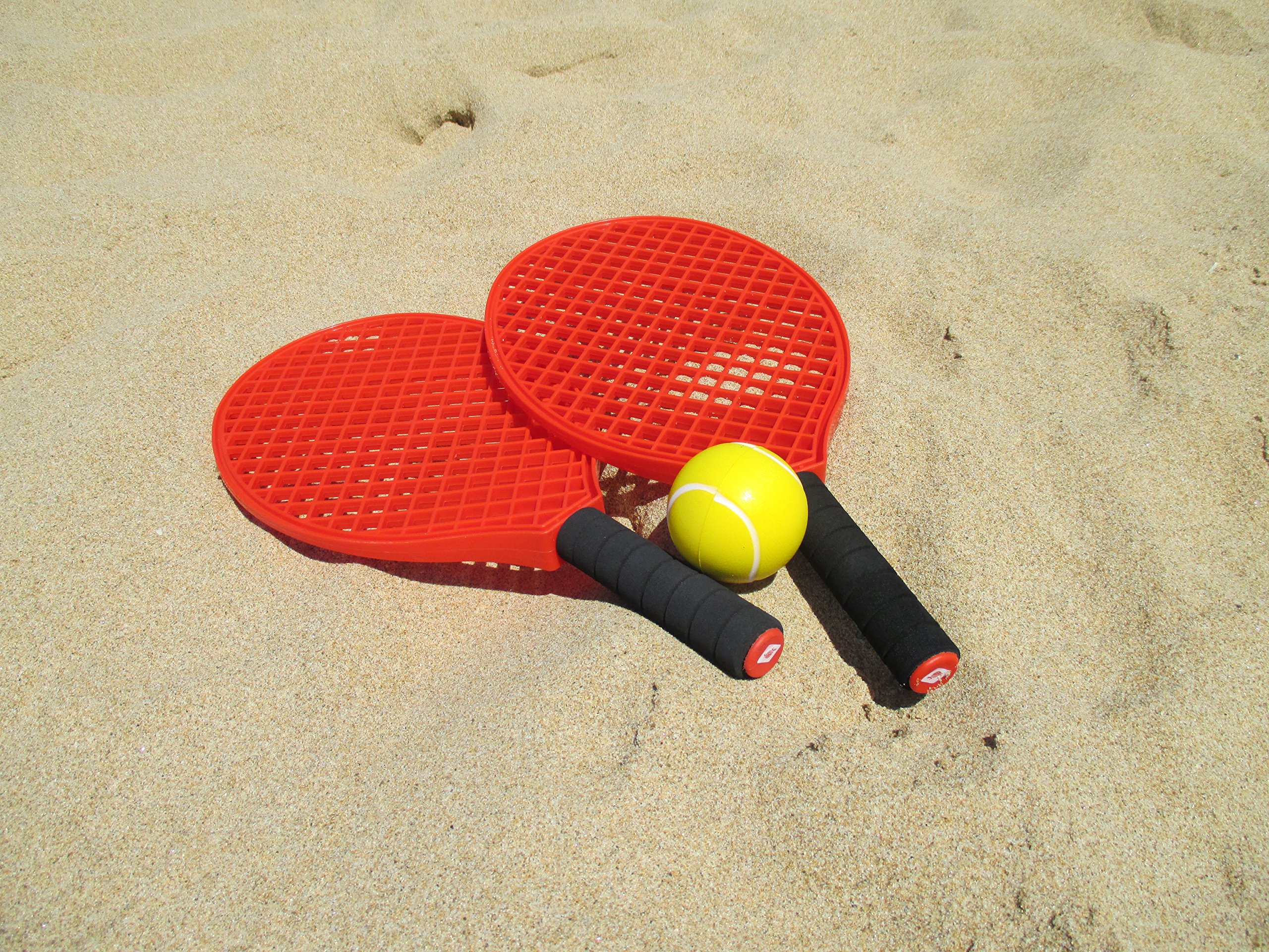 Schildkröt Set Beachtennis 2 Raquettes + 2 Ballons | Plastique 395 mm x 200 mm | Balles Mousse Longues trajectoires | Sac Filet zippé transportable