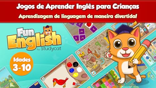 Fun English: Aprenda Inglês - Jogos para aprender idiomas para crianças com idades de 3-10 aprendere