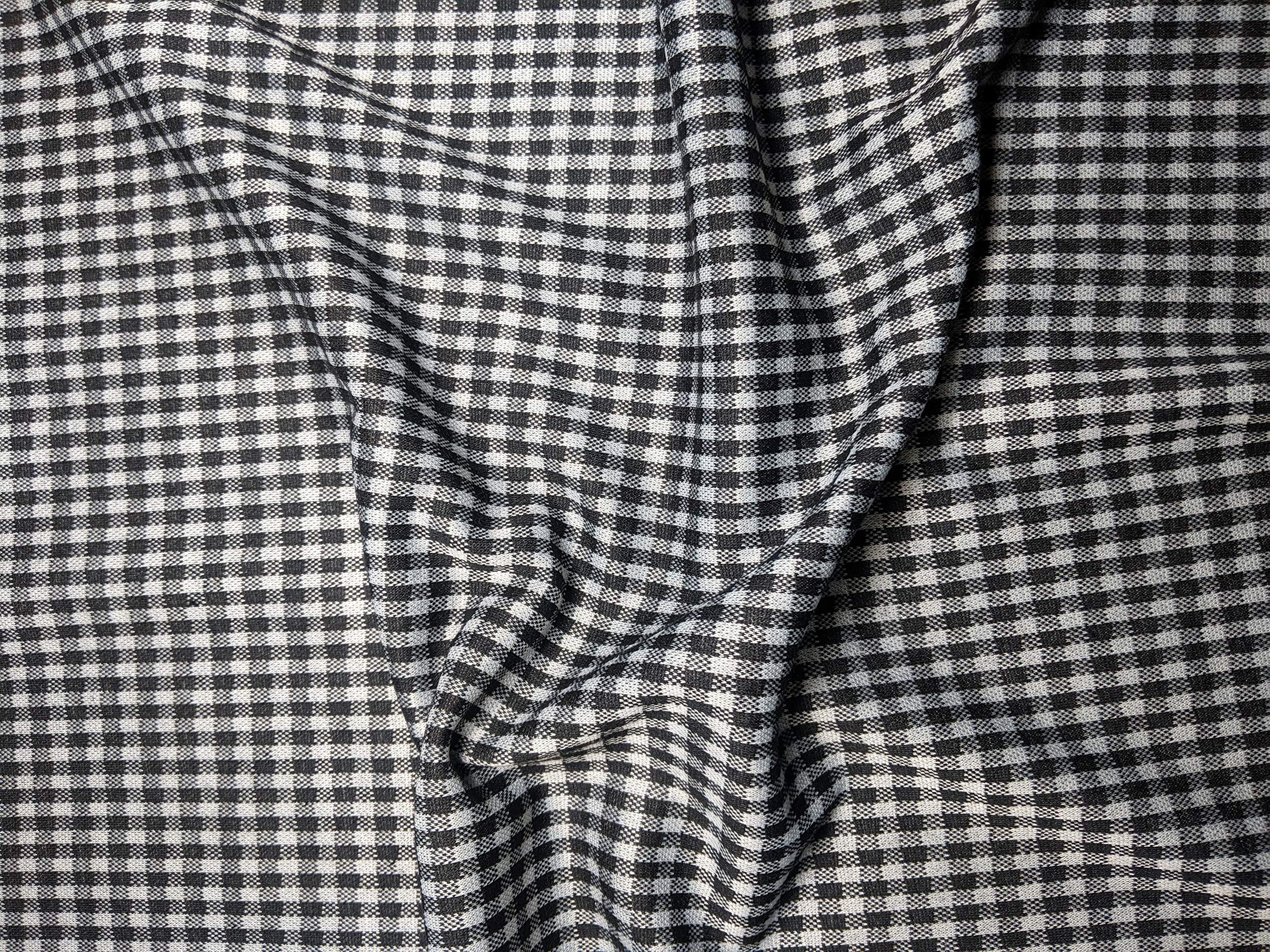 Uk Fabrics Online Black White Gingham Check Ponte Roma Jersey
