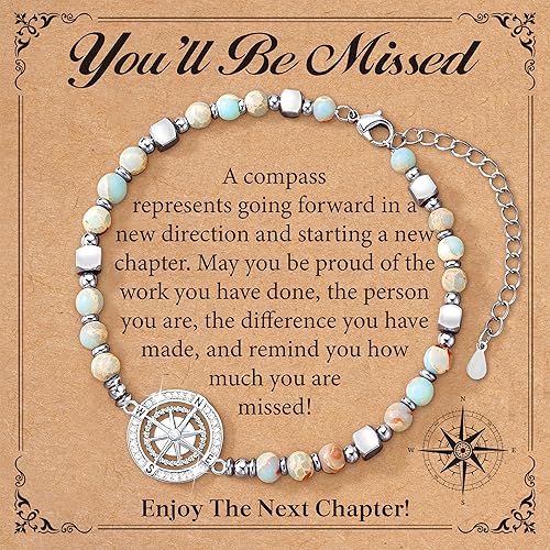 Retirement Gift for Woman - Compass Bracelet for Women Cowor